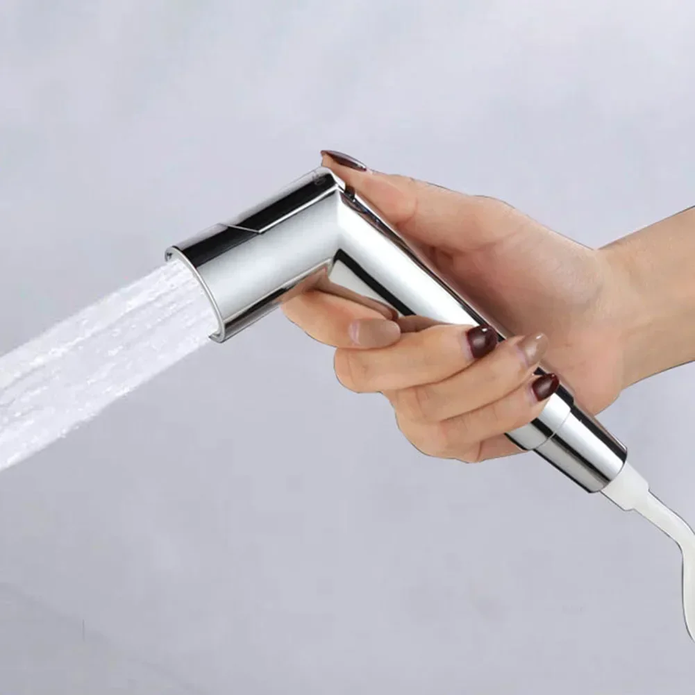 Faucet Sprayer Hand Held Bidet Cleaning Nozzle For Bathroom Self Cleaning For Washing Press-Silver Durable
