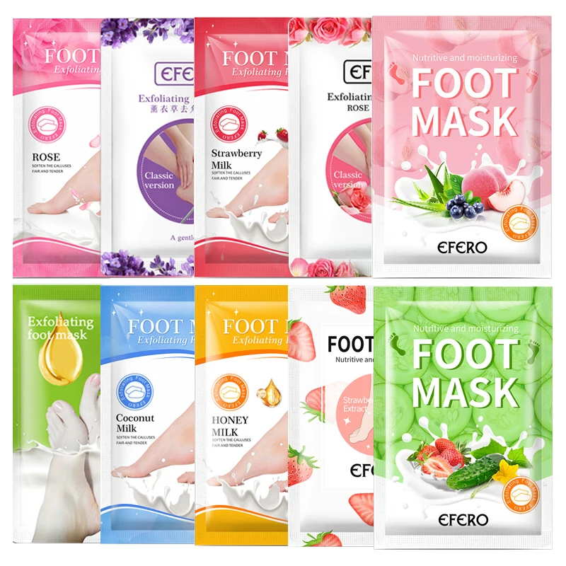 

3/4/5/6/7/8/10packs Whitening Feet Mask Exfoliation for Foot Mask Peeling Mask Spa Socks Moisturizing Heel Dead Skin Remover