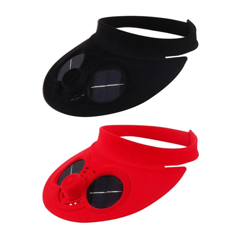 

Unisex Empty Top Hat Wide Brim Sunscreen Hat Supplies Practical Cooling Fan Hat NEW