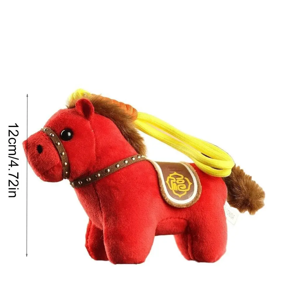 Cute Steed Doll Pony Pendant Stuffed Chinese Style Chinese New Year Gift Fluffy Mascot Doll Zodiac Pony Figurine Festive Decor