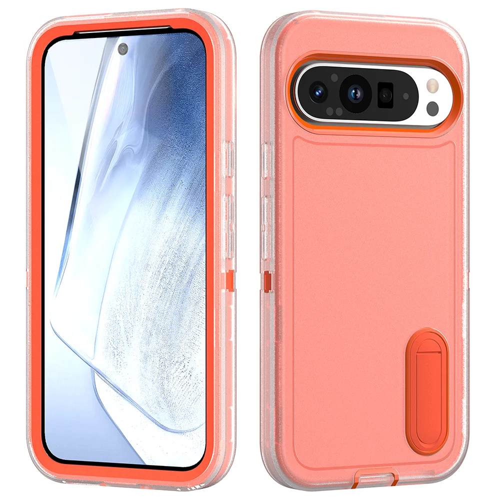 Heavy Duty Dual-Layer Armor Case with Kickstand - Military Grade Defender Matte Back Cover
