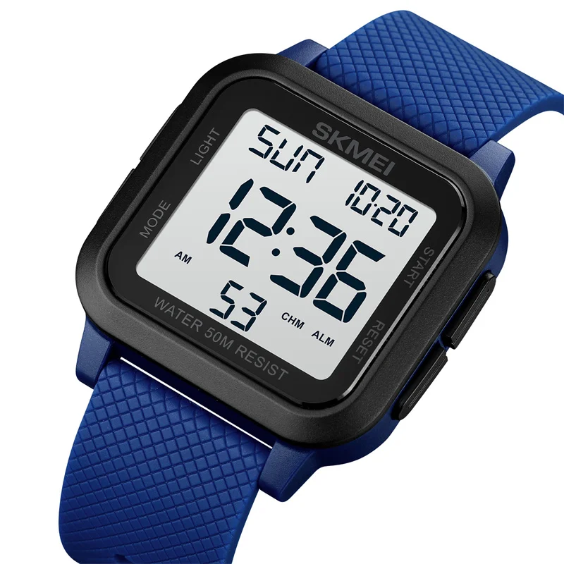 SKMEI Orologio Uomo Digitale Cronografo – Modello 1653 Con Cinturino In Pelle E Luce LED