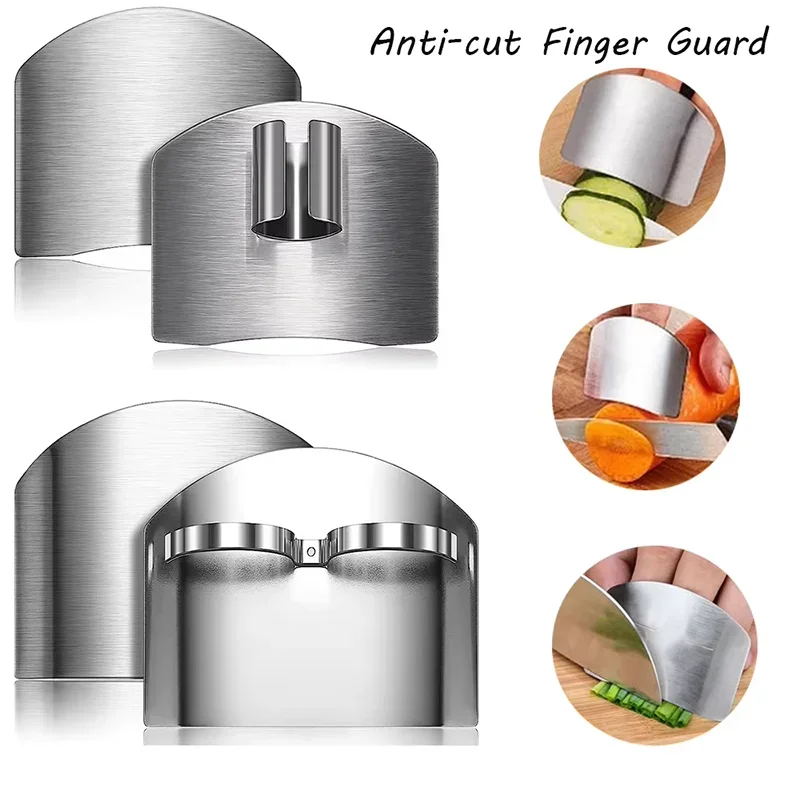 2/1Pcs Stainless Steel Finger Protector Anti-cut Finger Guard Vegetable Cutting Hand Protecter Kitchen Gadgets Tools