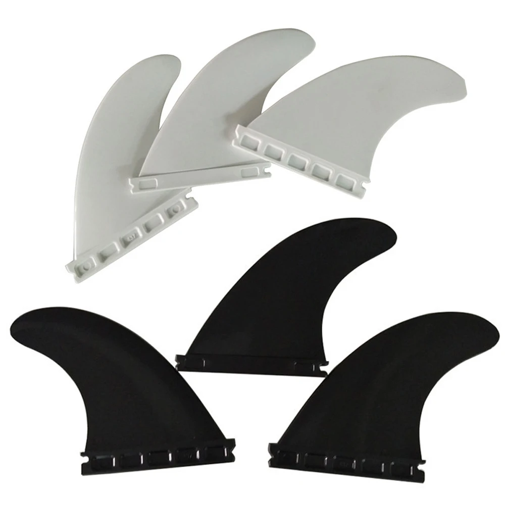 Surfing Single Tabs M Funboard Fins Black Or White Plastic Tri Surfboard Fin Nylon Short Board Fins Stabilizer For Fishing m3m4 nylon white hexagonal push in pc board isolation column