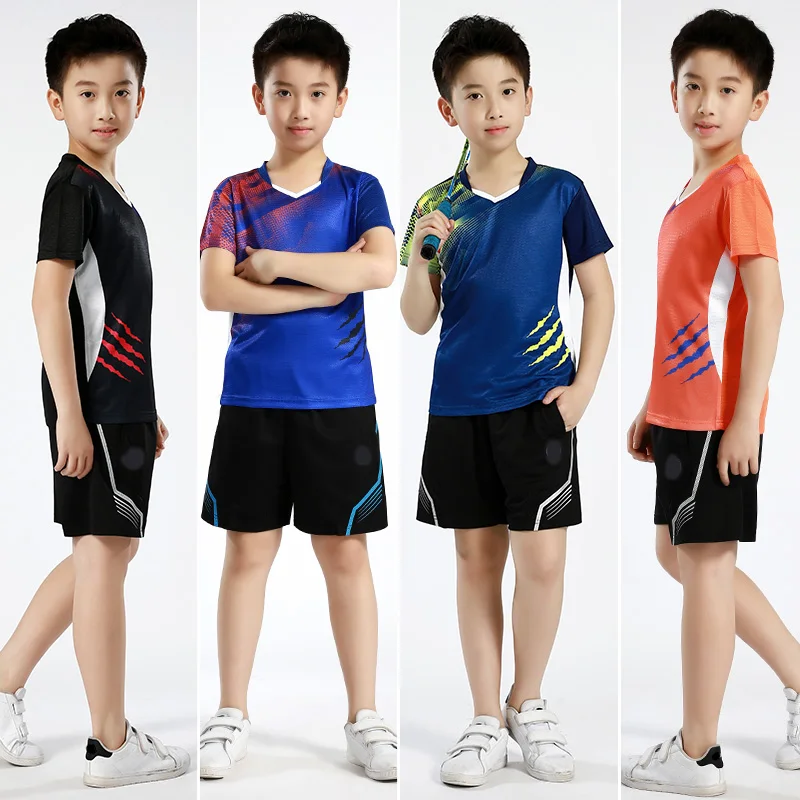 New Tennis Clothes Kids Badminton Table Tennis Shirts Boys Running Exercise T-Shirts Sportswear For Children
