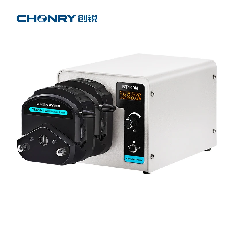 CHONRY 디지털 연동 펌프, 실험실 BT100M 용 액체 정밀 정량 펌프, 110V, 220V, 최대 유량, 380 ml/min