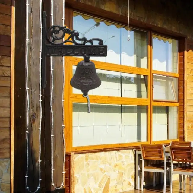 Campana de puerta delantera rústica Campana de cena de metal Estatua  Decorativa Montada en la pared Timbre de interior al aire libre House  Macarena Timbre de la puerta de casa