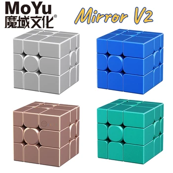 [Picube] MoYu Mirror V2 3x3 Magic Cube Puzzle Silver Gold Stickers Speed Cubes Professional Learning Toys For Children Gift 1