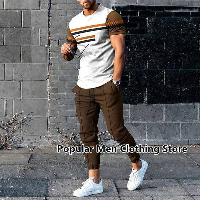 Mens Tracksuits Sets Outfit Suit Trend Oversized Cloth 2023 Summer Men  Tracksuit Brand 3D Printed Short Sleeve T Shirt And Long Pants 221207 From  Xuan04, $14.75