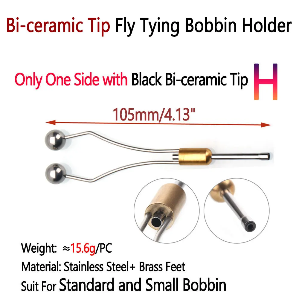 Fishing Tools Steel-Alloy and Bi-ceramic Tip Fly Tying Bobbin Holder Standard & Small Thread Bobbin Fishing Dry Wet Fly Lure Making Tool