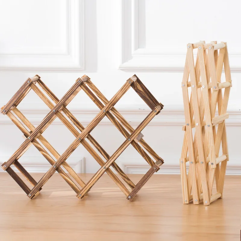 Scaffali impilabili per vino 3, 5, 6, 10 bottiglie scaffali per vino in legno utensili da Bar per la casa armadietti per vino strumenti da Bar - immagine 4