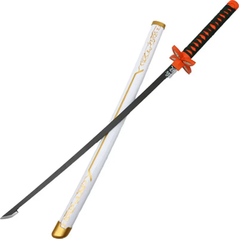 

Cosplay Agatsuma ZenitsuSword Weapon White Half Kochou Shinobu Sword Ninja Wood Katana Prop 104cm