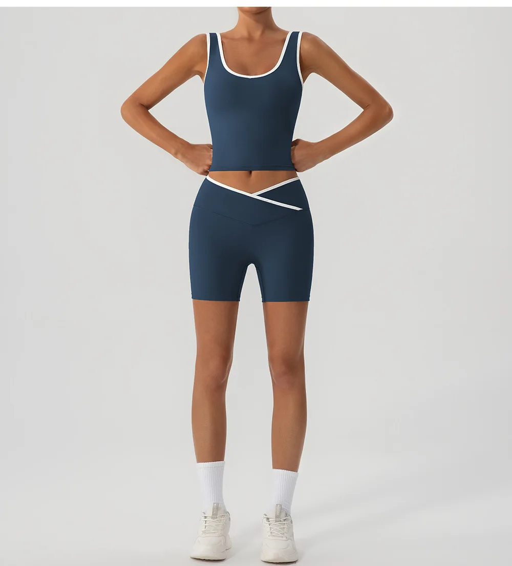 Cross Waist Cycling Shorts Women High Waisted Yoga Pants Leisure Female Gym Workout Sports Shorts Indoor Outdoor Short Leggings 16 Sf3bf0cb23bde4b90959d1464a61aa1272