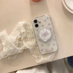 Magnetic Floral Blue Line Phone Case with Bracket - iPhone 7 p or 8 p (SMT2356 Color)