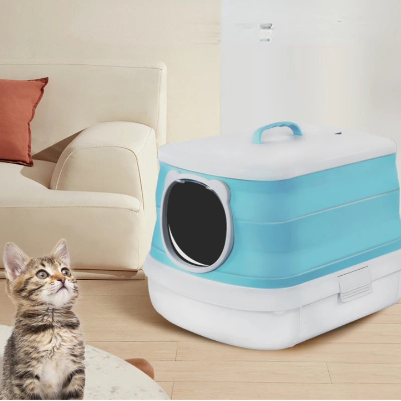 

Outdoor Intelligence Cat Bedpans Deodorization Toilet Folding Convenient Cat Bedpans Enclosed Arenero Gato Pet Products YY50CB