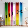 Flame Basketball Sports 3D Printed Curtains Bedroom Living Room Kitchen Decorative Curtains Home Decor 2 Pieces 4