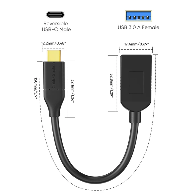 CableCreation USB 3.1 USB C Female to USB Male Adapter 5Gbps USB to USB C  Adapter, USB A to USB C Adapter Female USB C Adapter for Laptops Logitech