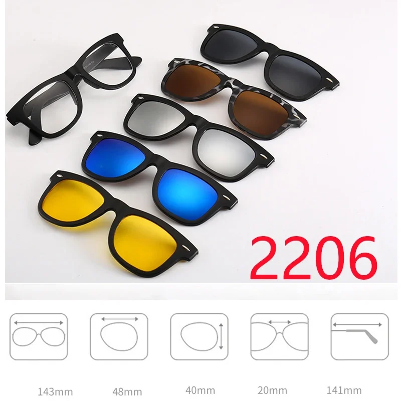 5 Clips Magnet Sunglasses Lens Men Myopia Driving Glasses TR90 Frame Customize Prescription 0 -1 -1.5 -2 -2.5 -3 -4 -5 -6 -7 -8 6