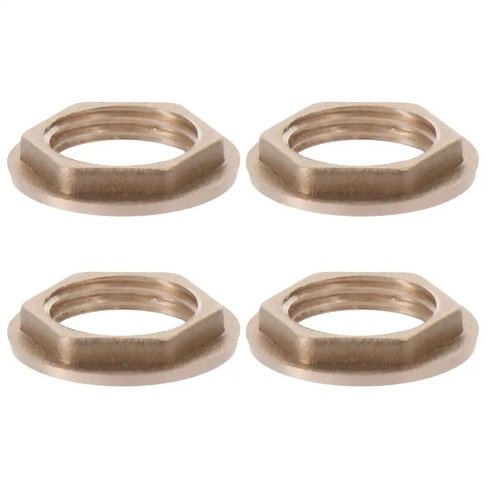 4Pcs G1/2 G3/4 Lock Nut with Flange Smooth Brass Nuts Hex Female Locknut