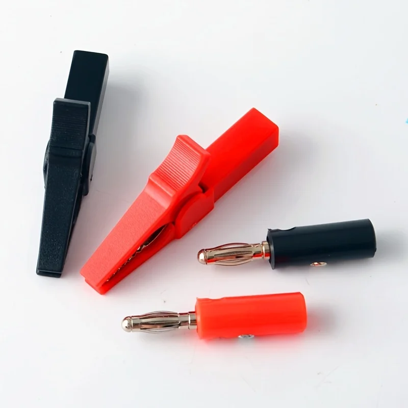 55MM Alligator Clips with Banana Plugs, Test Probe with 4mm Banana Plug Cable Clips, Strong Grip Clips for Electronics Testing