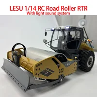 Instock LESU 1/14 RC Hydraulic Road Roller Metal Remote Control Model W/ Scraper Sound Light System Aoue-H13 DIY Toy Painted RTR 1