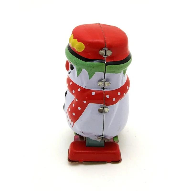 Retro Clockwork Wind Up Toy 8x5x4CM Vintage Mechanical Snowman Tin Toys For Home Bar Decor Collection Gifts