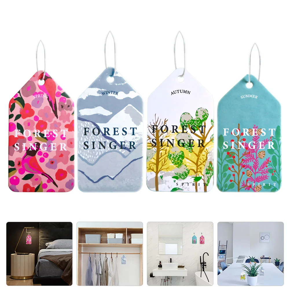 

4 Pcs Aromatic Car Aromatherapy Fragrance Tablets Office Air Freshener for Paper Scented Hanging Fresheners