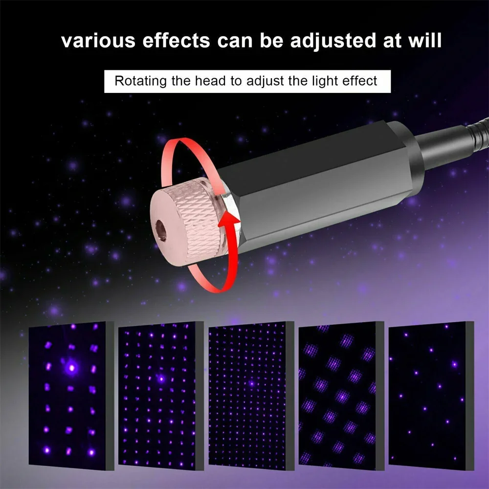 미니 LED 자동차 지붕 스타 야간 조명 프로젝터 조명 ??인테리어 주변 밤 별이 빛나는 하늘 USB LED 장식 조명 플러그 앤 플레이