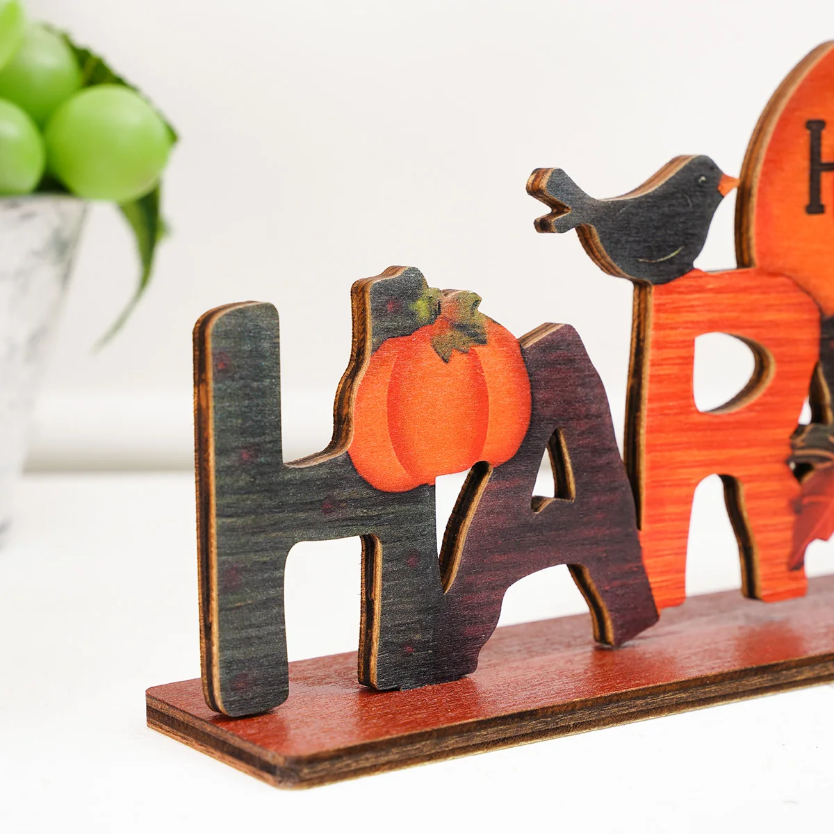 1PC, wooden letter autumn Harvest Festival decorative item, Thanksgiving Day decorative stand