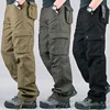 Loose Casual Cotton Work Trousers for Men Summer 2025 Multi-Pocket Outdoor Sports Pants Straight Leg Large Size Utility Trousers