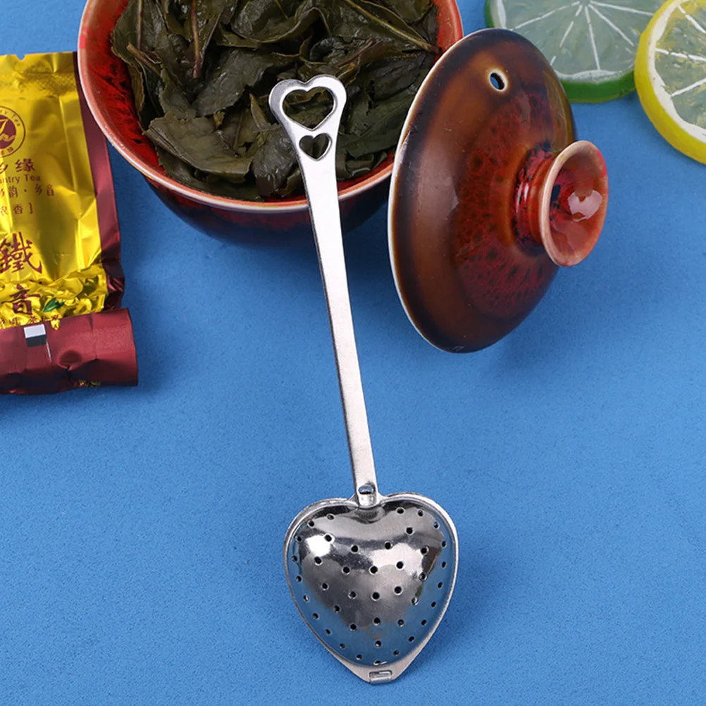 

Tea Spoons Long Grip Handle Heart-shaped Tea Sink Stainless Steel Mesh Heart Shaped Tea Strainer Spoon Spoons Spoon