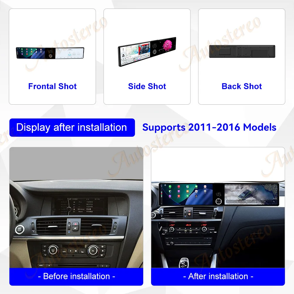 25 Dual Screen Carplay Android 14 Car GPS Navigation For BMW X3 F25 X4 F26 X4M 2