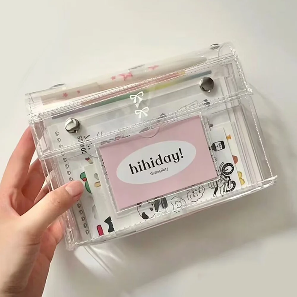 

Girls Pvc Storage Bag Makeups Stationery Pencil Bag Photocards Photo Card Holder Album Pencil Case School Office Supplies