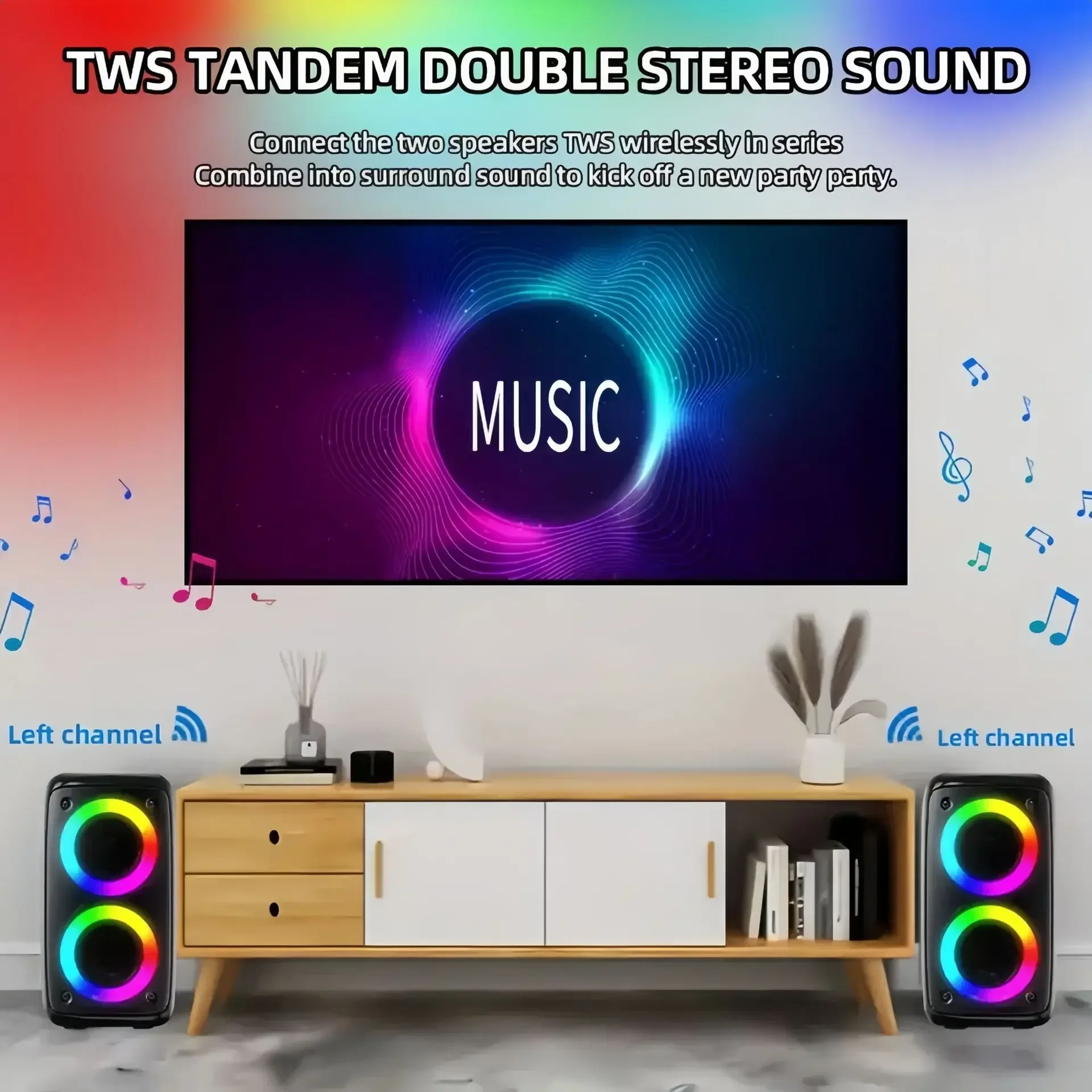 Portable Wireless Bluetooth Karaoke Speaker With Microphone And Led_voghion.com