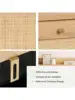 Rattan Storage Shoe Cabinet with 2 Flip Drawers Farmhouse Freestanding Organizer with Wooden Legs Boho Hidden Narrow Sho 4