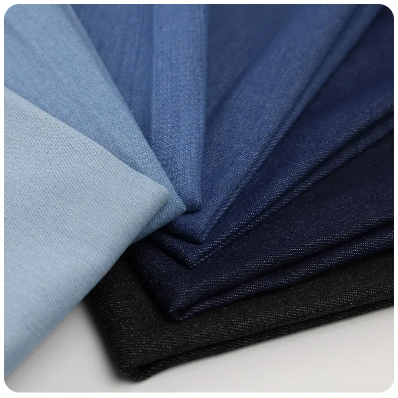 Blue Non-Stretch Washed Denim Fabric 290g Fashion Pants Skirt Jacket Baggy Skirt Denim Material 10 Pieces for Clothing Making