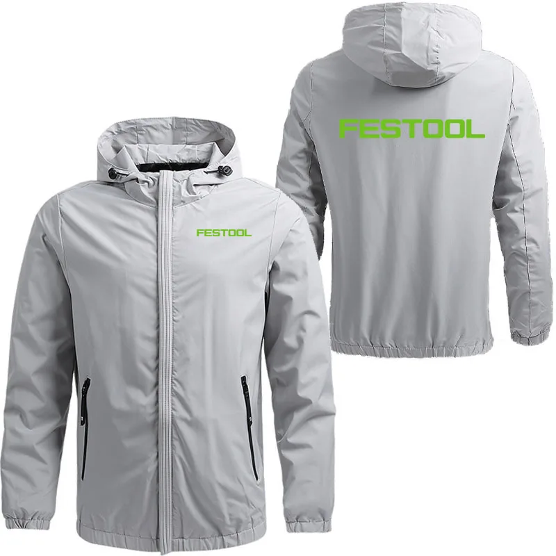 Fashion Brand Men's Jacket Windbreaker Festool tools printing Casual Loose Coat Trend Spring Autumn Hooded Charge Coat Jacket 3