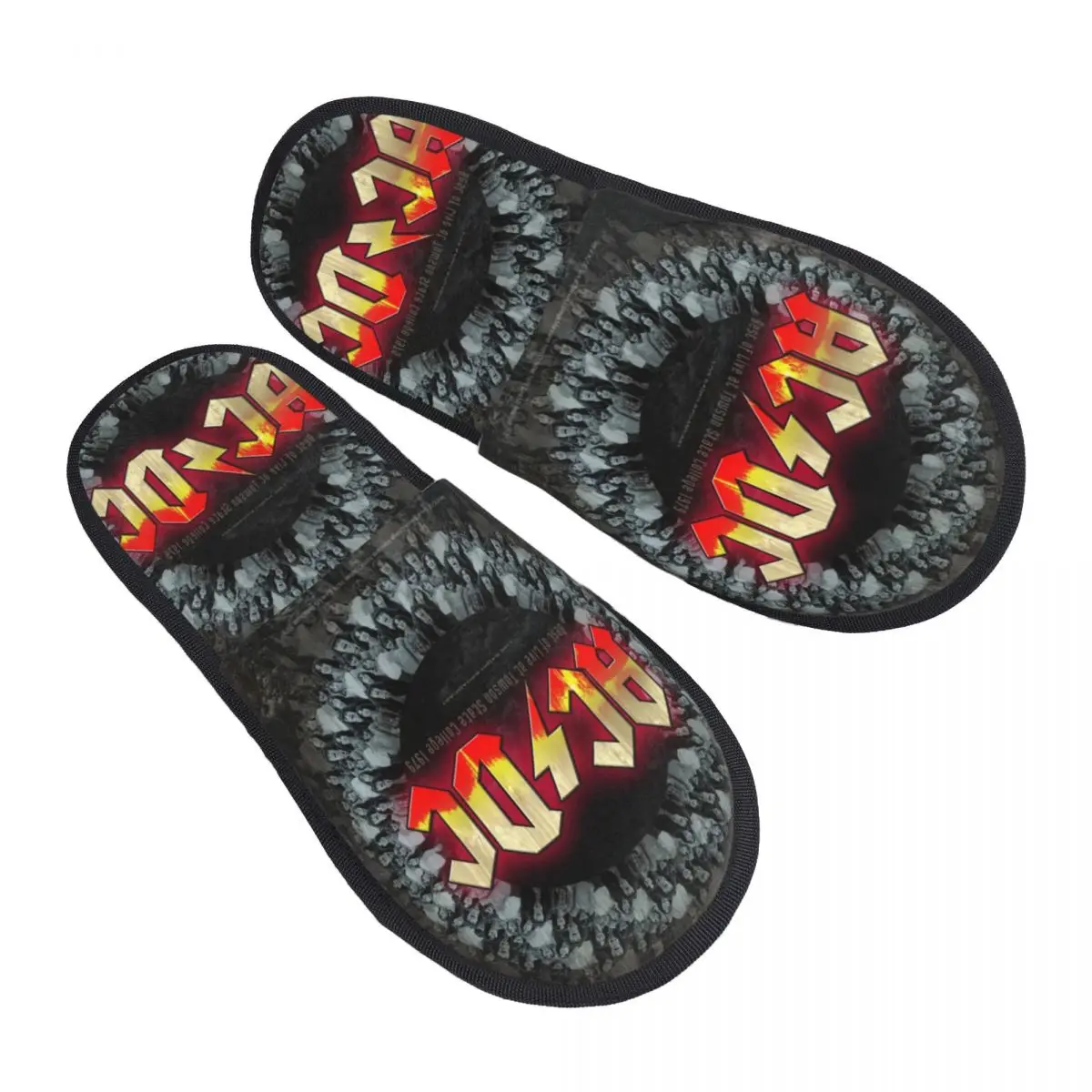 Retro-Rock-AC-DC-Guest-Slippers-for-Spa-Women-Custom-Print-Heavy-Metal ...