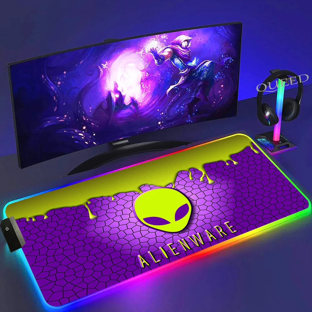 Luminescence RGB Black Large Gaming Mouse Pad - Colorful Desk Mat