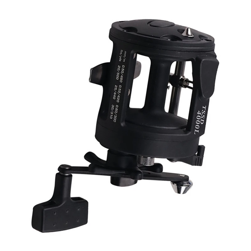 

Saltwater Fishing Reel 4000 Series Trolling Reel Drum Fishing Reel Saltwater Right Hand Sea Fishing Reel Pesca Black