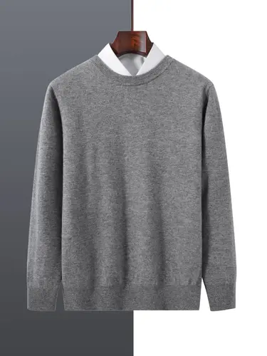 Basic 100% Merino Wool Men's Sweater Autumn Winter Male Knitted Pullover Long Sleeve Clothing Tops Cashmere Blouse O-Neck Fleece - Image 11