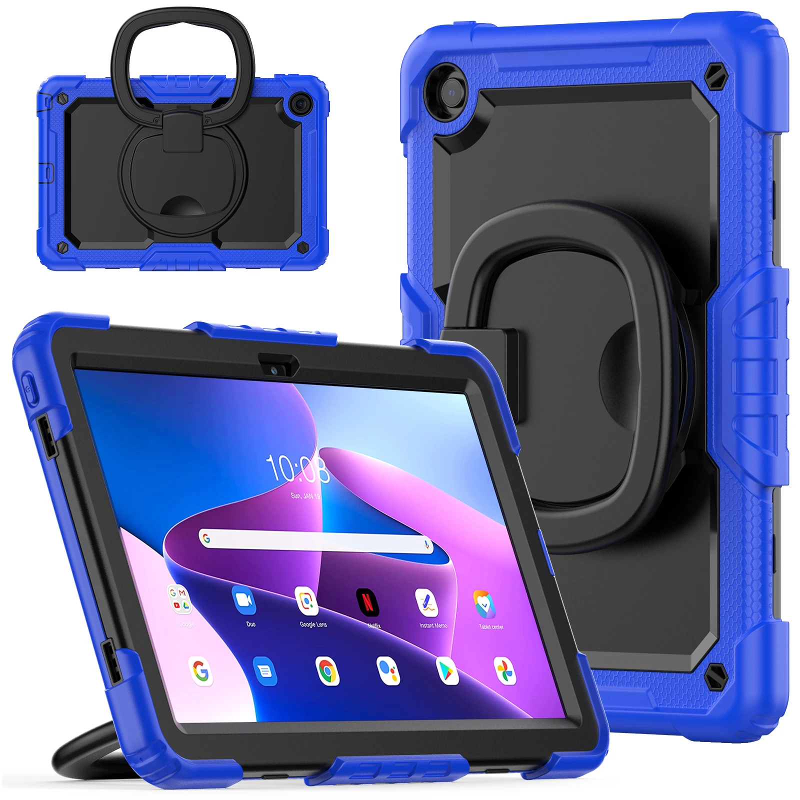 Durable Armor Tablet Case with Pull Ring Stand