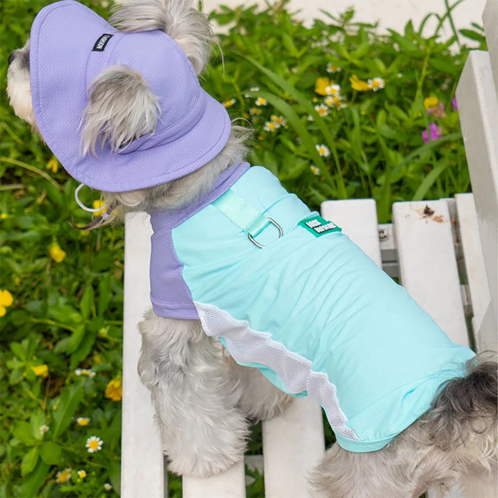 Breathable Cooling Mesh Vest Harness And Sun Hat For Small Dogs_voghion.com