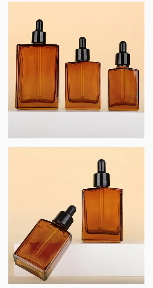 2pcs 100ml Amber Glas Druppelflessen - Herbruikbare Essentiële