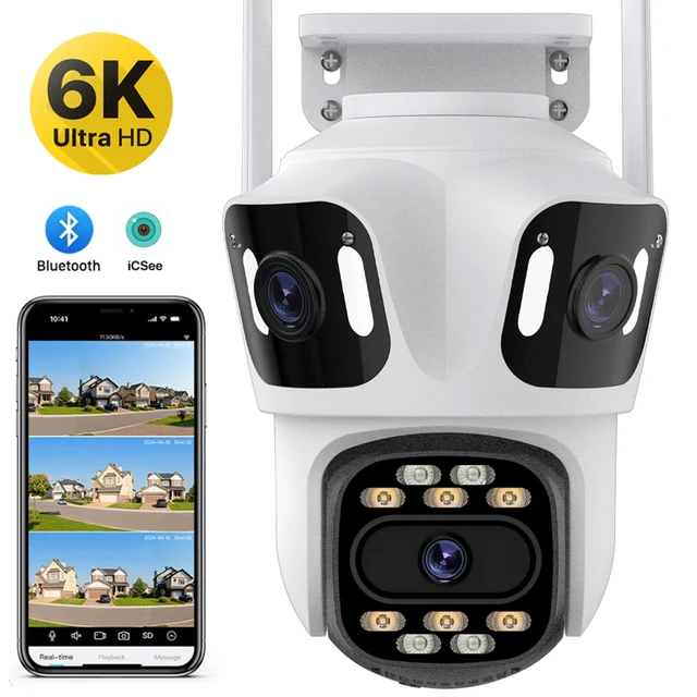 מצלמת IP חיצונית PTZ עם 3 עדשות – אבטחה חכמה באיכות 6K 1