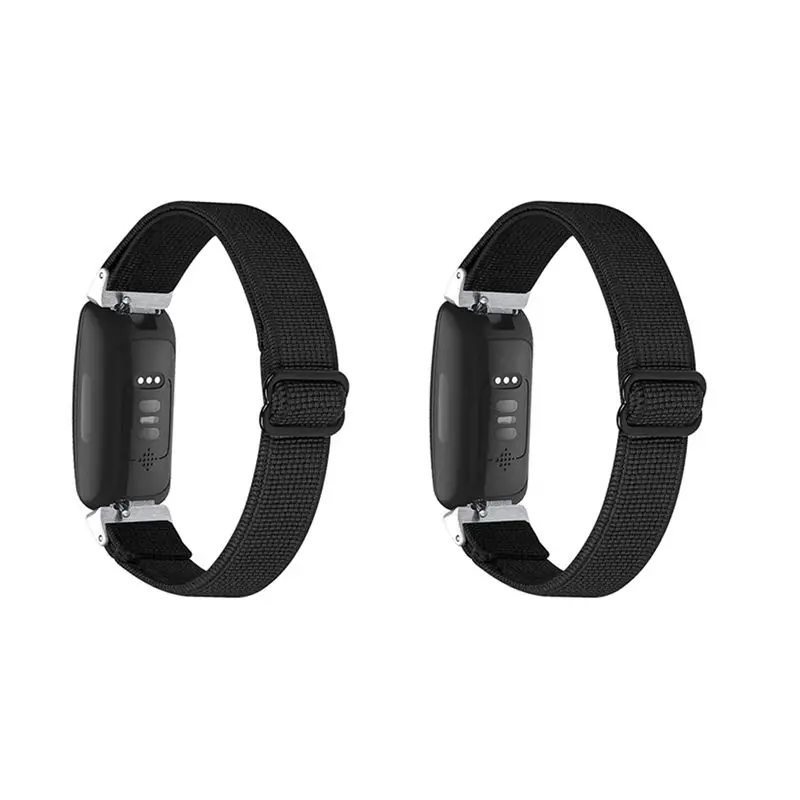 안정적인 성능-2X 스마트 시계 밴드(Fitbit Inspire 2/Inspire HR용), 탄성 조절 가능 소프트 스트랩 손목밴드 교체 B