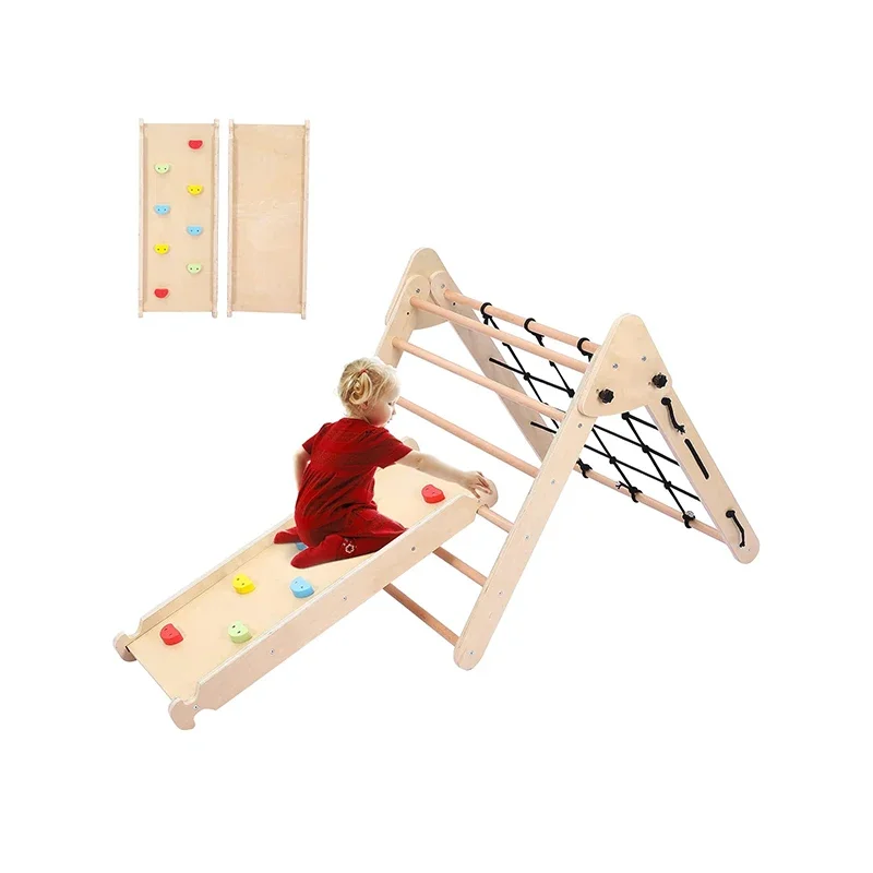 Wooden Montessori Climbing Toys toddler climbing frame Baby Indoor Playground Gym triangle frame toy climb