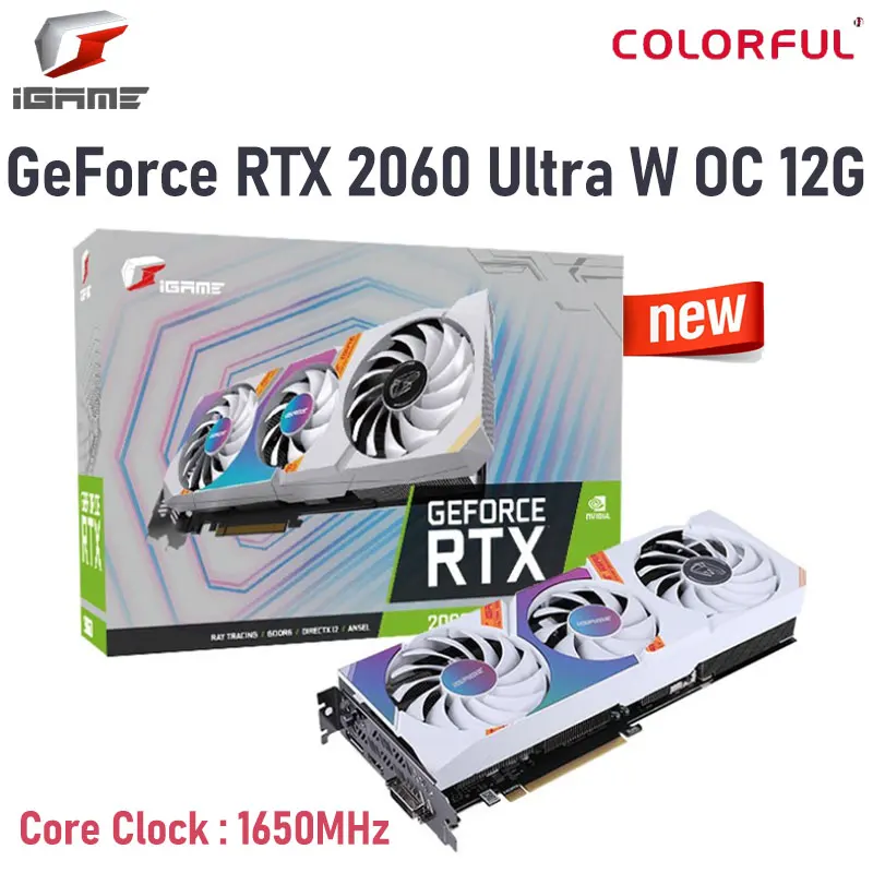 display card for pc Colorful Raphic Card iGame GeForce RTX 2060 Ultra W OC 12G GDDR6 Graphics Cards 192-bit DP HDMI PCI-E 3.0 GPU MINING Video Card latest graphics card for pc