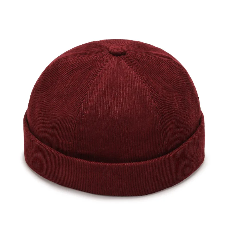 Mowen's Corduroy Beanie Hat Korean Version Street Hat Beanie Melon Skin Caps Fashion Versatile Adjustable Guppi Hip Hop