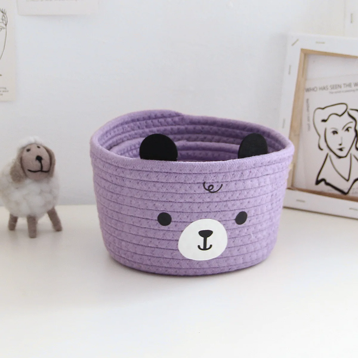 Cute Storage Baskets Rattan Woven Bedroom Household Decor Organizer Case Key Snacks Desktop Sundries Deposit Tidy Box Items 5